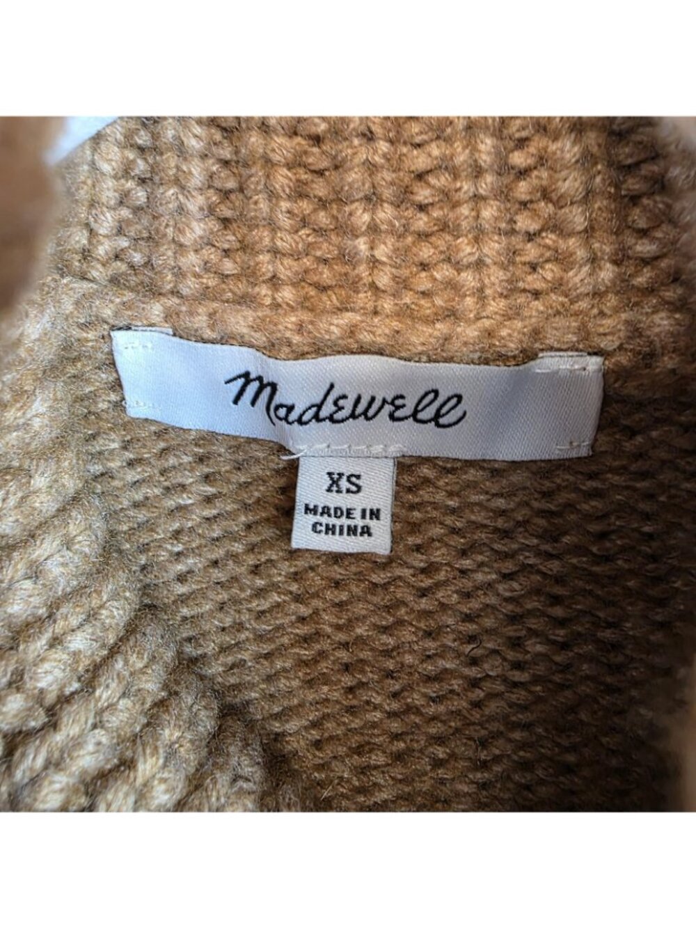 Madewell Sweater Womens XS Brown Chunky Turtleneck Long Sleeve Knit Pullover - Picture 3 of 12